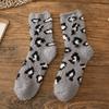 5/10 Pairs Comfortable Casual Coral Velvet Socks for Women Thickened Mid Calf Socks Cute Cow Spot Fleece Lined Floor Socks Home Warm Sleep Socks