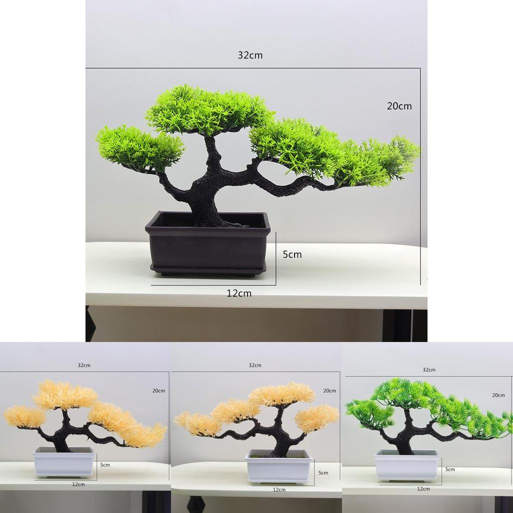 Artificial Juniper Bonsai Tree For Indoor Decor Faux Green Plant For Office