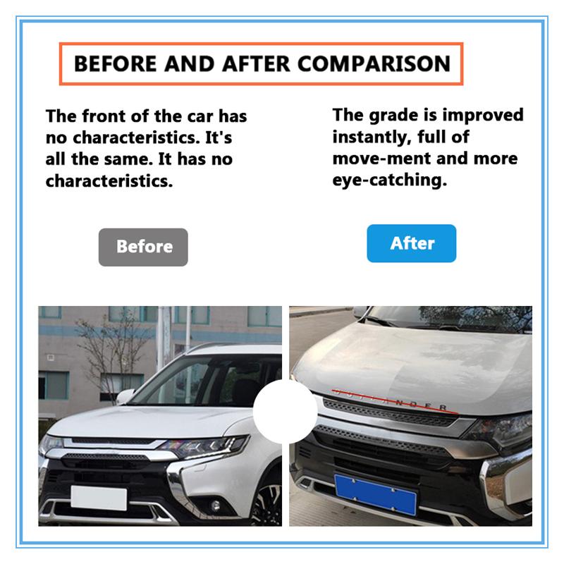 Litery 3D Emblemat na maskę Logo Odznaka Naklejki samochodowe Stylizacja Akcesoria samochodowe Napisy dla Mitsubishi Outlander ABS Chrom