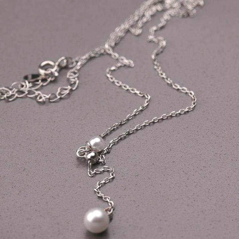 Pearl Tassel Necklace Pull-out Clavicle Chain French Retro Simple Decoration Women's New Style