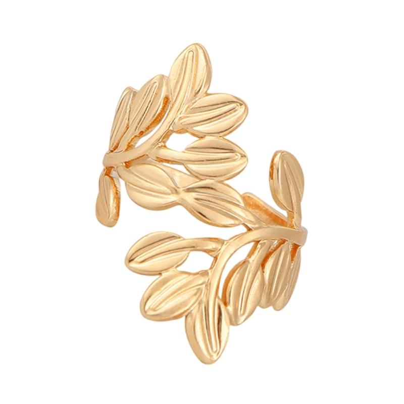 

Fashionable Leaf Shaped Ring Stainless Steel Polished Finish Allergy Resistant Jewelry For Daily Occasions 1