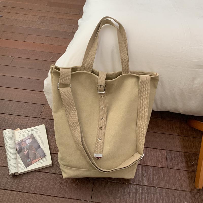 Borsa a Tracolla/Crossbody da Donna in Tela di Grande Capacità a Colore Singolo