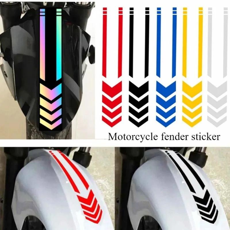 Motorcycle Fender Stickers Reflective Arrow Stripe Scooter Motorbike Fender Decal Mudguard Sticker Universal Waterproof Oilproof
