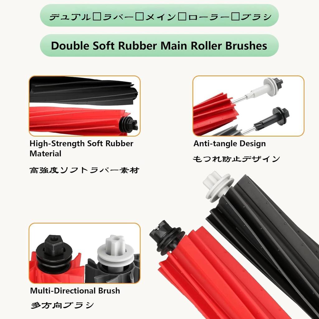 Roborock Q5 Pro/+Q8 Max/+ Robot Vacuum Accessory Kit Replacement Parts: Dual Main Brushes, Mop Cloth Pads, Side Brushes, and HEPA Filter