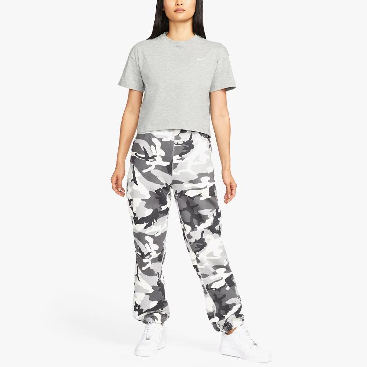 Nike All Over Print Camouflage Jogger Pants Women Bottoms Black White DN1767-133