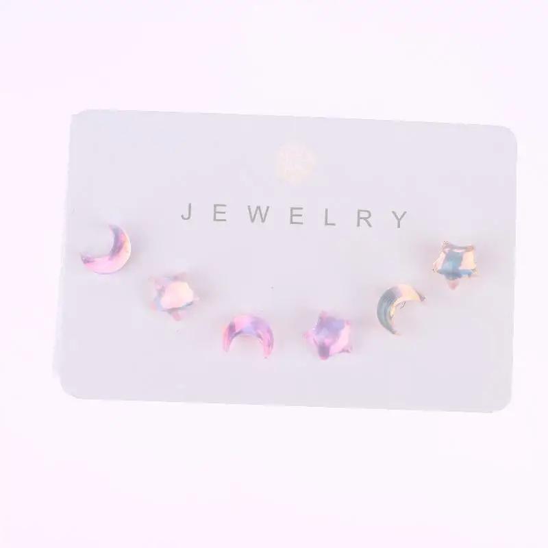 6/14Pcs Mini Colorful Earrings Sets For Women Star Moon Piercing Ear Stud Accessories Jewelry Girl Gifts