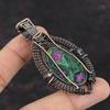 Ruby Fuchsite Pendant Copper Wire Wrapped Pendant Dainty Jewelry Handmade Pendant Rainbow Moonstone Gemstone Pendant Copper Jewelry For Gift
