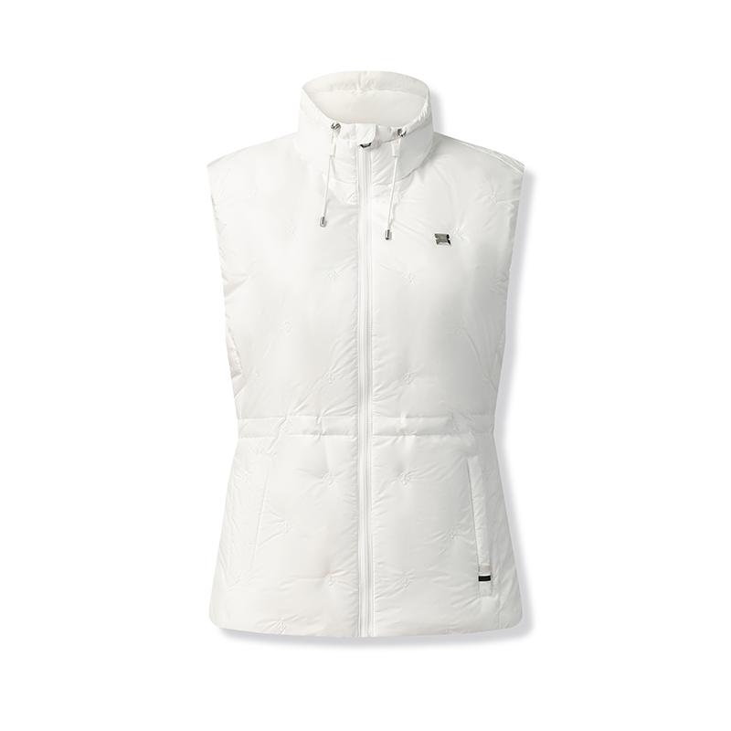 

FILA Golf Series Casual Sports Slim Fit Lightweight High Elastic Woven Stand Collar Down Vest Women vest Jade-White A11W545904FWT M