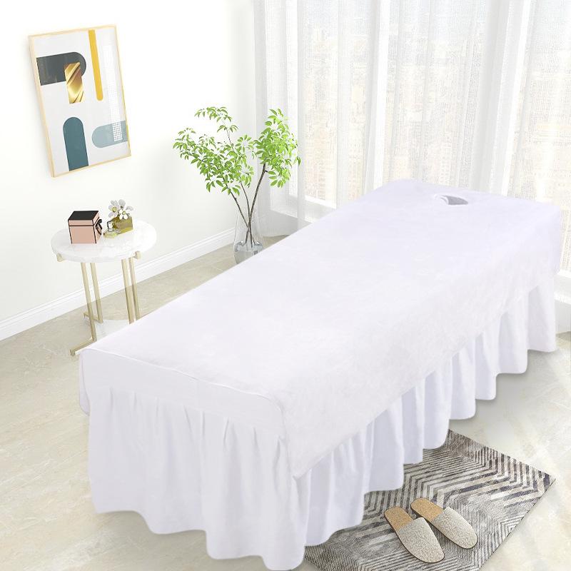 Solid Thickened Velvet Beauty Salon Bed Sheets SPA Massage Bed Table Cover Bedspread Soft Salon Sheets With/no Hole