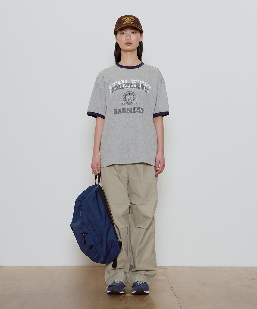 Yunibeoseugameonteu Ug Athletic Ringer T-Shirt_Melange Grey