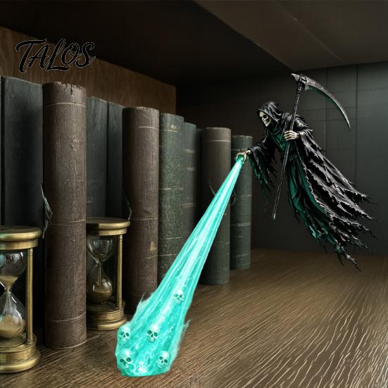 Mysterious Home Ornament Grim Reaper Bookshelf Nook Light, Flying Lamp, Spooky Gothic Halloween Party Supplies LED Light for Home, Desktop,