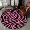 3D Colorful Zebra Stripe Print Pattern Round Carpet Rug for Living Room Bedroom Child Playroom Decor,Pet Area Rug Non-slip Mat
