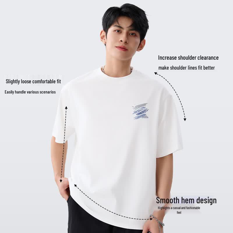 Baleno Men's Heavyweight Pure Cotton Short Sleeve T-Shirt