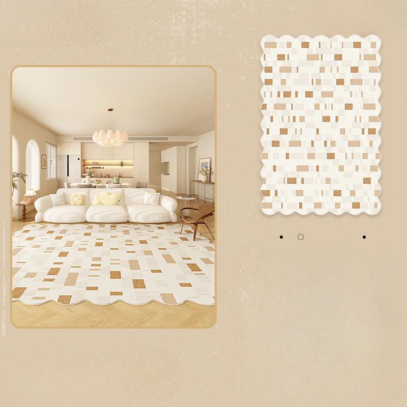 Irregular Shapes Carpets for Living Room Thick Anti-slip Lounge Mat Fluffy Soft Study Rug Cream Style Bedroom Decor Plush Carpet