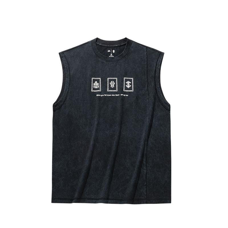 Anta Kyrie Series Retro Sleeveless Street Fashion Vest Unisex tops Black 172631111-3