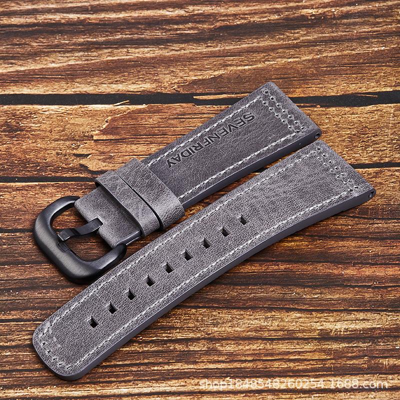 The First Layer Of Crazy Horse Leather Strap Is Suitable For Seven Fridays 28Mm Retro Soft And Comfortable To Wear.