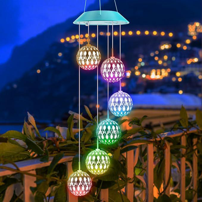 Solar Wind Chime: Seven-Color Gradient Waterproof Garden Lamp for Outdoor Decoration