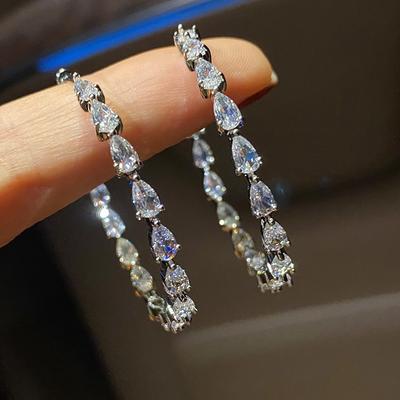 Fashion Personality Unique Retro Earrings, Atmospheric Water Drop-Shaped Large Circle Earrings, Luxury Women'S Earrings