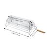 with Wood Handle Rolling BBQ Grill Mesh Basket Stainless Steel Grill Rotisserie Basket  Picnic
