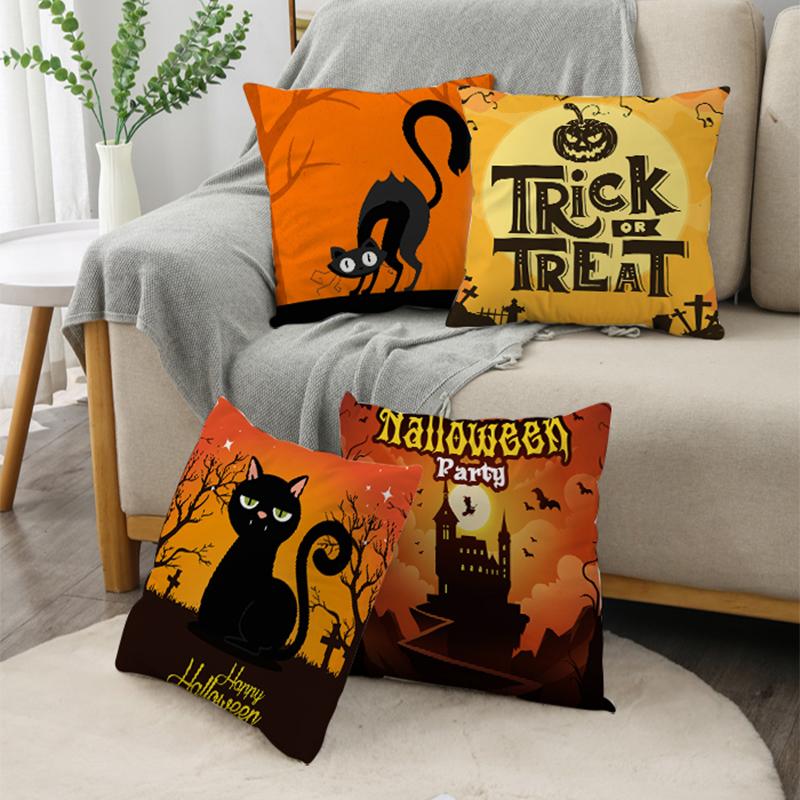 NIGHTWISH Halloween Pattern Pillowcase Holiday Design Home Decor Sofa Cushion Cover 40/45/50cm Happy Easter Day