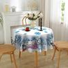 Christmas Round Tablecloth Waterproof Creative Printed Home Decor for Living Room Dining Table