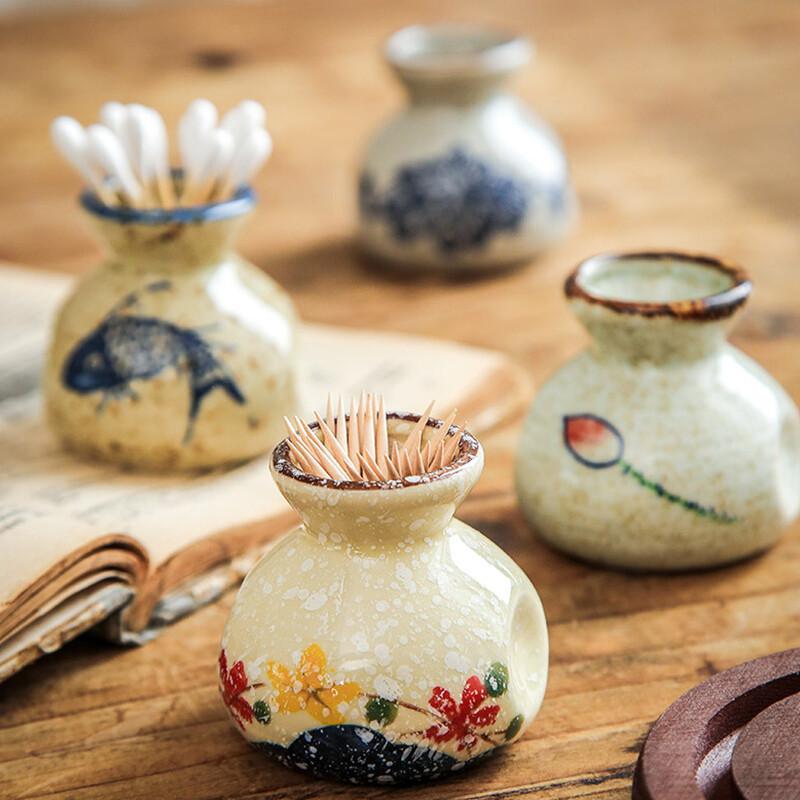 Keramik Zahnstocherhalter Mini Haus Hotel Retro Wattestäbchen Aufbewahrungsglas Kleine Vasen Zahnstocher Spenderbox Haus Abendessen Schreibtisch