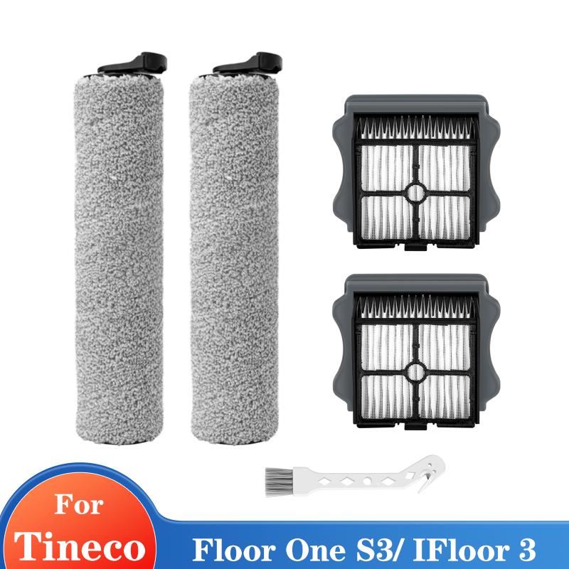 Replacement Roller Brush and Filter Kit Compatible for Tineco Floor One S3 and IFloor 3 Cordless Wet Dry Vacuum