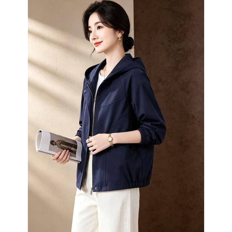D.F.DEAR Women's Loose Fit Hooded Casual Jacket