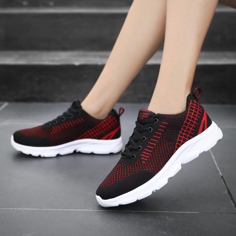 Fashion Women Casual Shoes Fashion Breathable Walking Mesh FlatShoesSneakers White Female Footwear