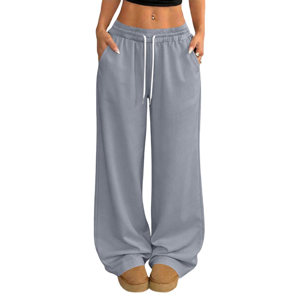 Women's Casual And Fashionable  Elastic Waist Loose Wide Leg Pants
