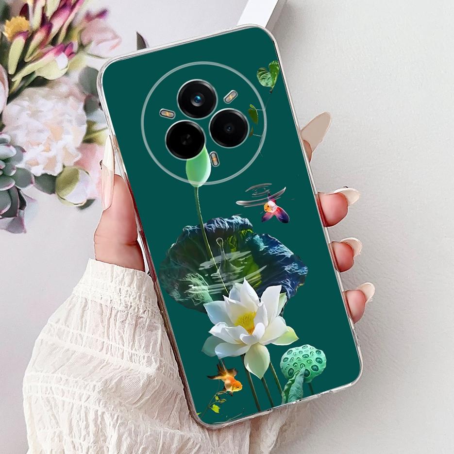 For Realme 14 Pro Plus Case RMX5051 Beautiful Flowers Painted Cover Soft Silicone Case For Realme 14 Pro Realme14 Pro+ 5G Fundas