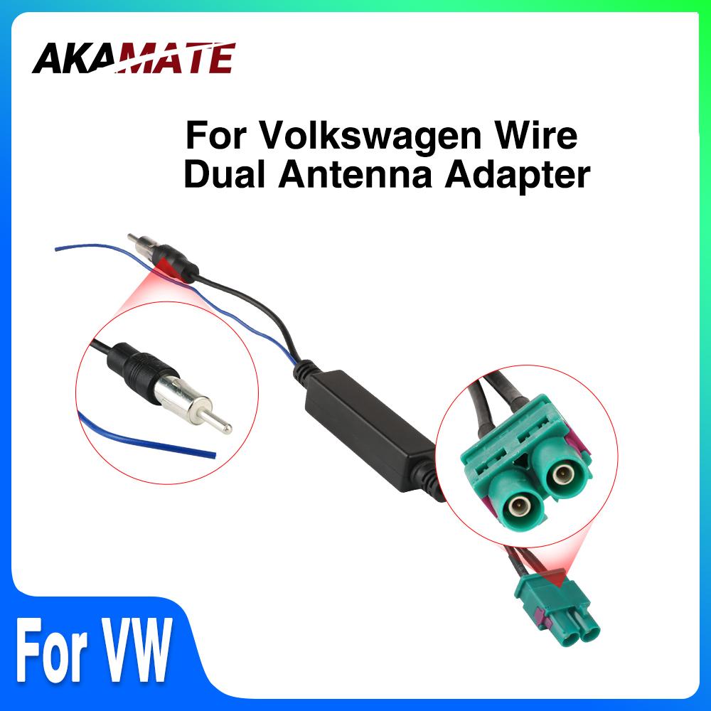 AKAMATE for Volkswagen Radio Dual Connections Radio Cable Adapter Cable for VW Dual -heads Radio Wire Radio Accessories 4