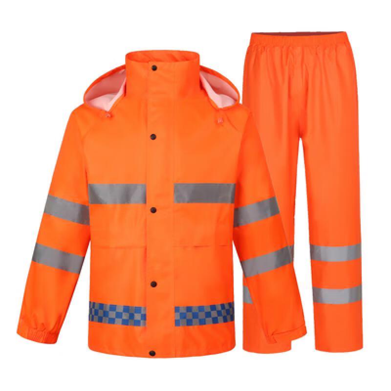 Shixun Kids Orange Reflective Two-Piece Rain Suit