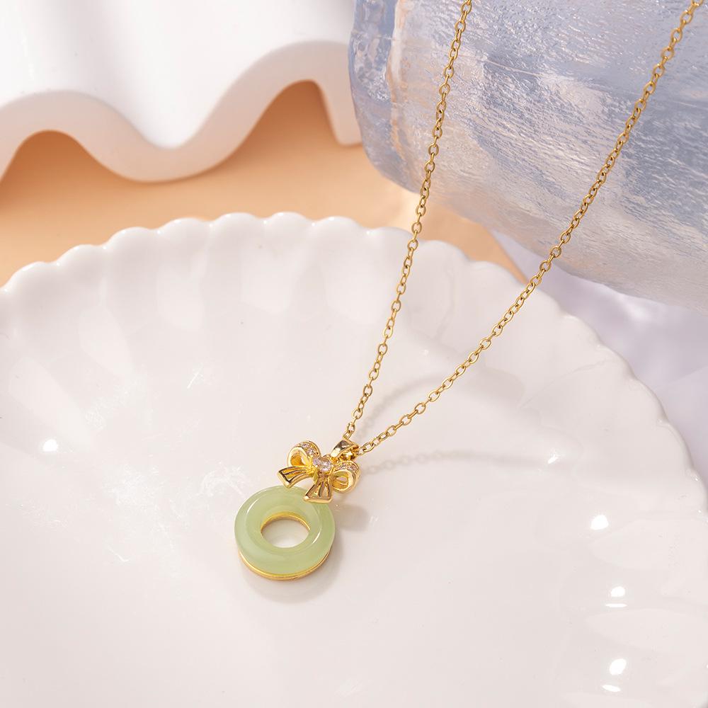 Kadın Lüks Titanyum Çelik Kolye Ucu Klavikula ve Uzun Kazak Kolyesi - Niş Tasarım