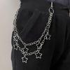 Hiphop Waist Chain with 2layer Star Tassels Waist Charm Street Pants Chain Trousers Chain Hiphop Dancing Accessories