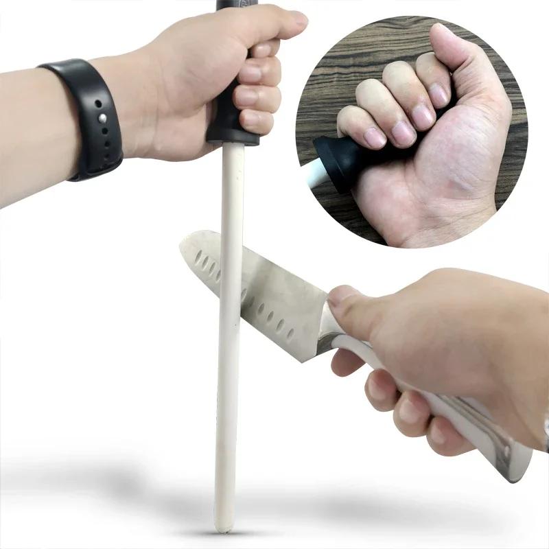 Musats 10 Inch Ceramic Sharpening Rod Knife Sharpener with ABS Handle Honing Knife Sharpener for Knives Sharpening Steel