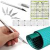 Handicraft Slicing Tools A4 A5 Sized Cutting Pad Carving Knife with Blades Gridded Design Acrylic Rulers DIY Craft Lovers QC-ZYF