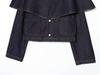 Top a Mantella in Denim Casual Moda Donna Europeo-Americana