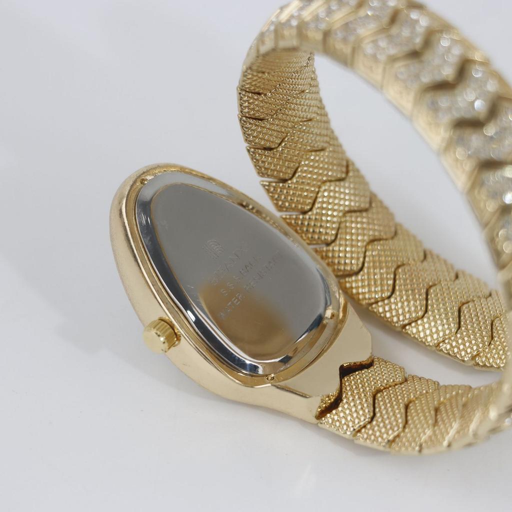 Heißer Verkauf Silber Gold Quarzuhren Damenmode Einzigartige Schlange Voll Diamant Uhr für Damen Bling Luxusuhr Uhr Relogio