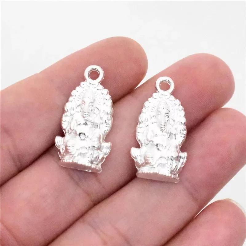Hinduizm Ganesha Bóg z Głową Słonia Naszyjniki Wisiorek Potężny Amulet Sukcesu Błogosławieństwa Biżuteria Vintage Akcesoria Prezenty