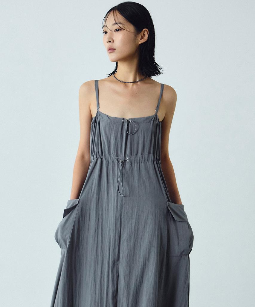 Nigaennikol String Cargo Detail Dress_Charcoal