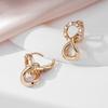 Kinel Shiny Natural Zircon Chunky Chain Dangle Earrings For Women Rose Gold Color Luxury Designer Daily Jewelry