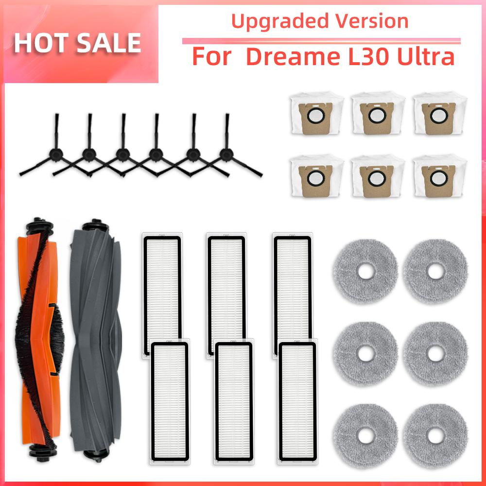 Compatible for Xiaomi Dreame L30 Ultra Robotic Vacuum Main Side Brush HEPA Filter Mop Pad Dust Bag Replacement Parts Accessories