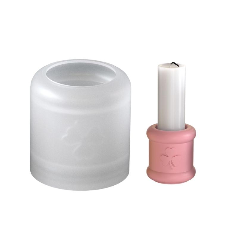 Silicone Cylinder Candle Holder Mould for Resin Craft and Decorative Candle Base Making