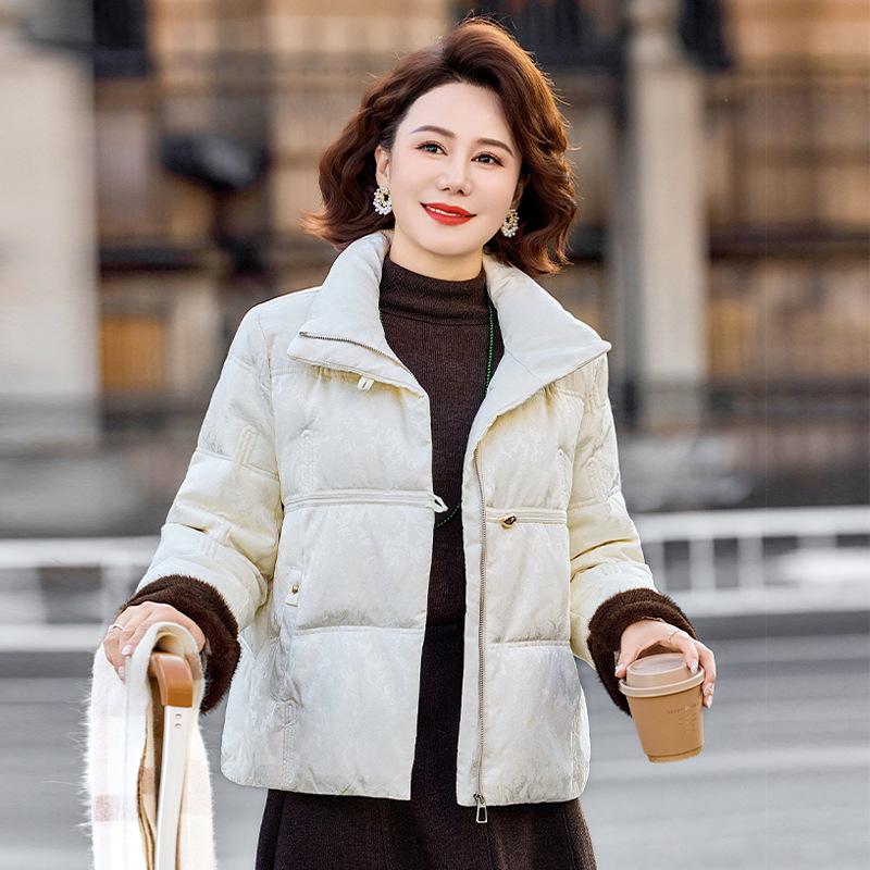 Premium Winter Down Jacket for 45-Year-Old Women: Short, Stylish, Cotton-filled Outerwear