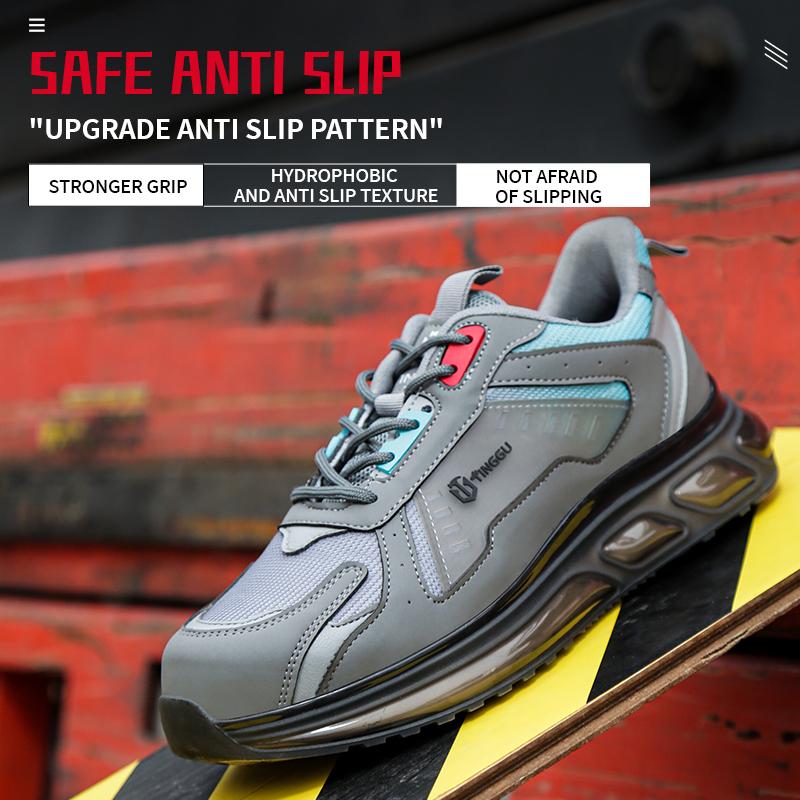 Air Cushion Work Safety Shoes For Men WomenBreathable Work Sneakers Steel Toe Shoes Anti-puncture Safety Protective Shoes