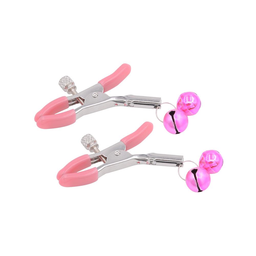 SM Double Bell Nipple Clamp Clitoral Clip Adult Flirting Nipple Stimulation an Engine of Torture Female Slave Training Couple Sex Sex Product