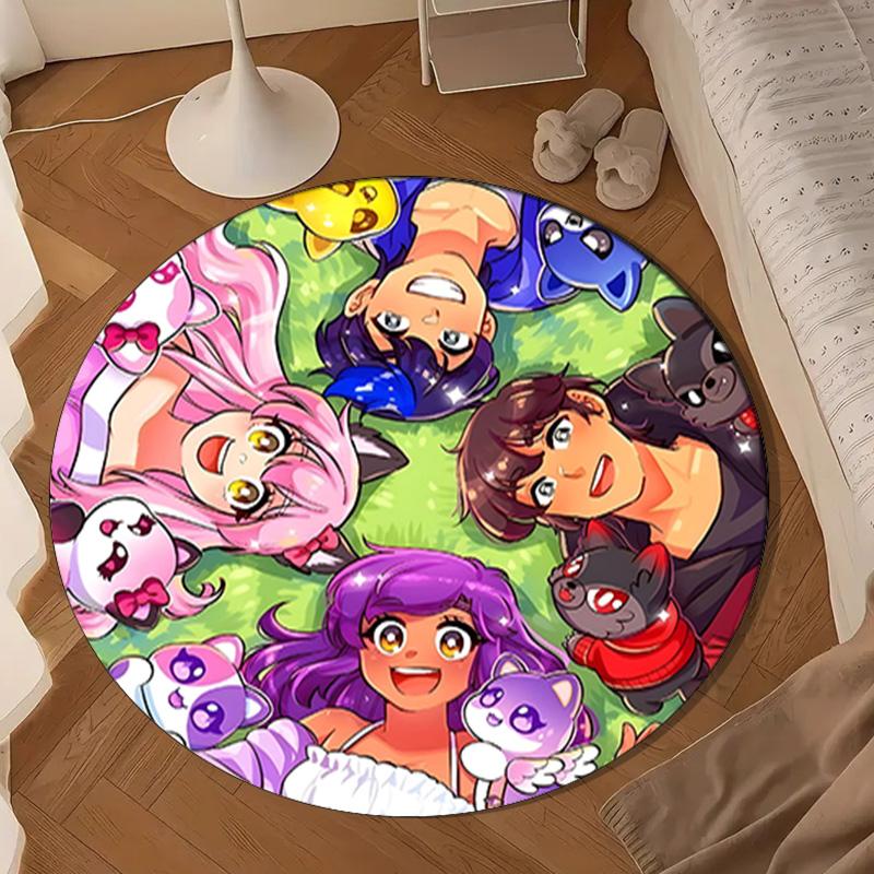 Fantasy Aph-mau Cat Dreamscape Round mat, Anti-slip Circle Carpet Chair rug For livingroom,Bedroom, doormat home decor Gift Christmas Gifts