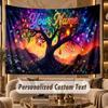 Tree of Life (298) Theme Wall Tapestry Customized With Name Text Personalized Hanging Tapestry For Bedroom Living Room Decor