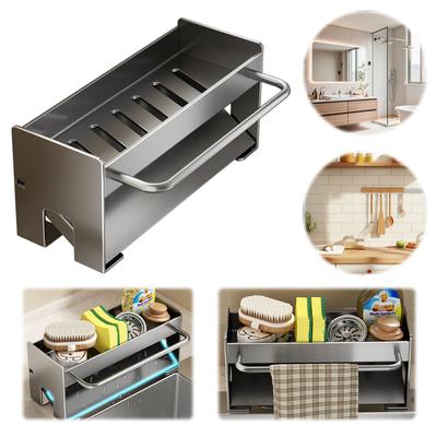 Sink Caddy Organizer Soap Dispenser Organizer Self-Drainage Kitchen Storage Rack Countertop Storage Shelf Kitchen Accessories